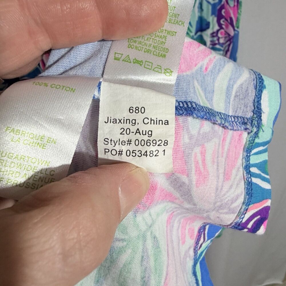 Lilly Pulitzer Blue Isle Be Back Butterfly Tiered Jodee Swing Dress Size XS - Picture 9 of 10